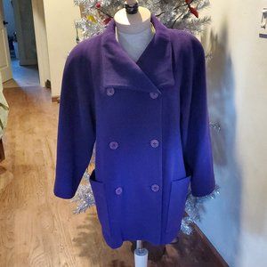 Vintage purple wool pea coat (80's)